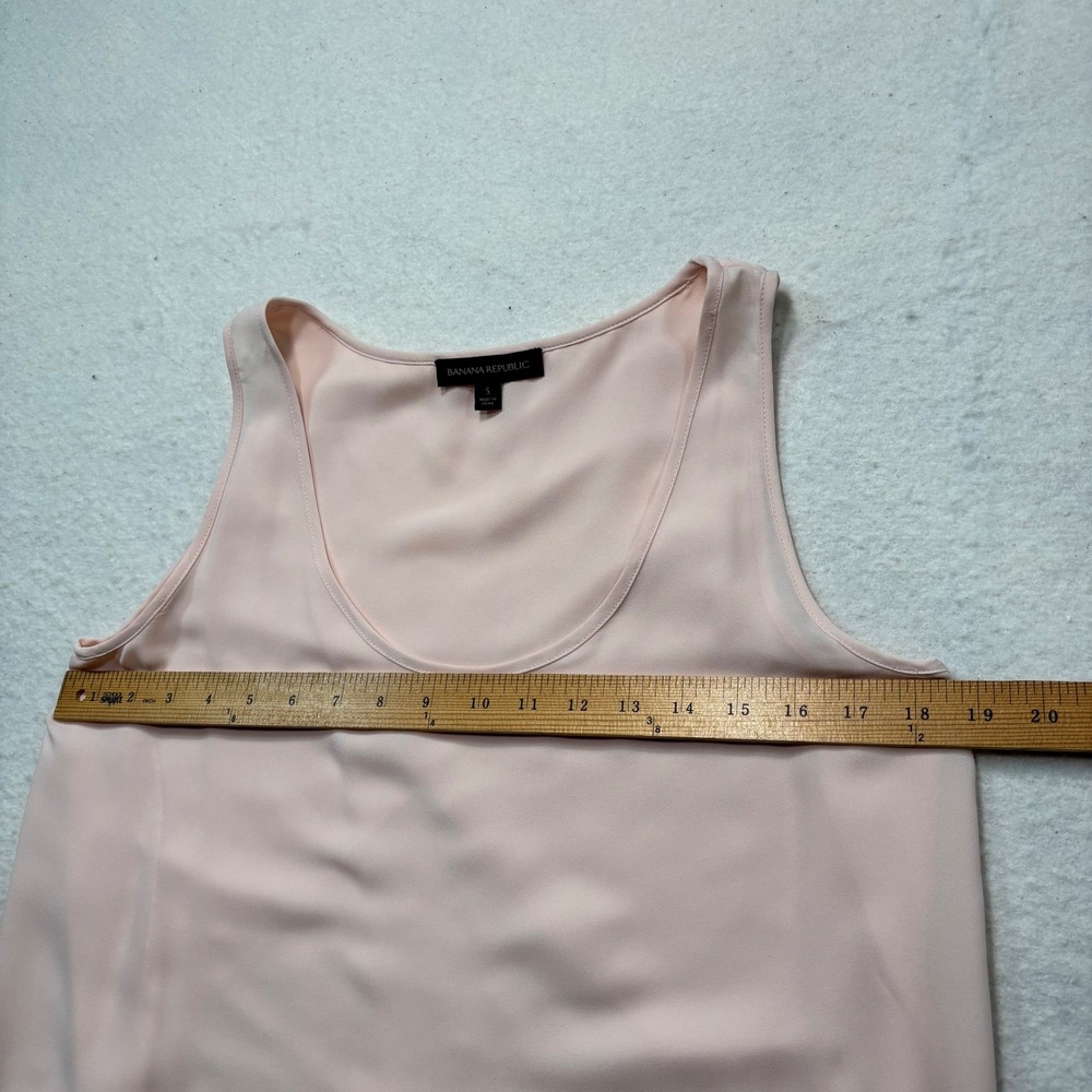Banana Republic Womens Small Blush Crossover Tulip Back Sleeveless Blouse #975 - Picture 6 of 9